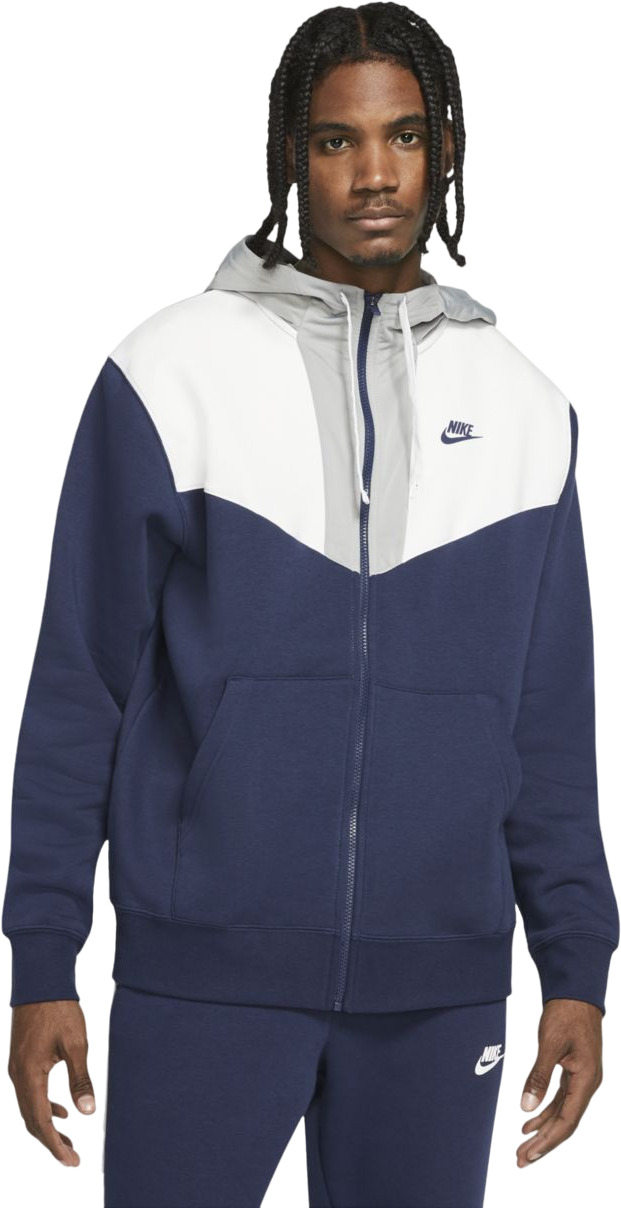 Толстовка мужская Nike M Sportswear Hybrid Fleece Fz Hoodie синяя M