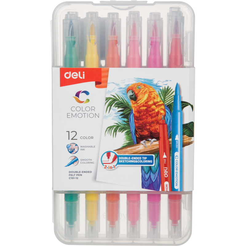 

Фломастеры Deli Color Emotion, 12 цветов, Разноцветный, Color Emotion