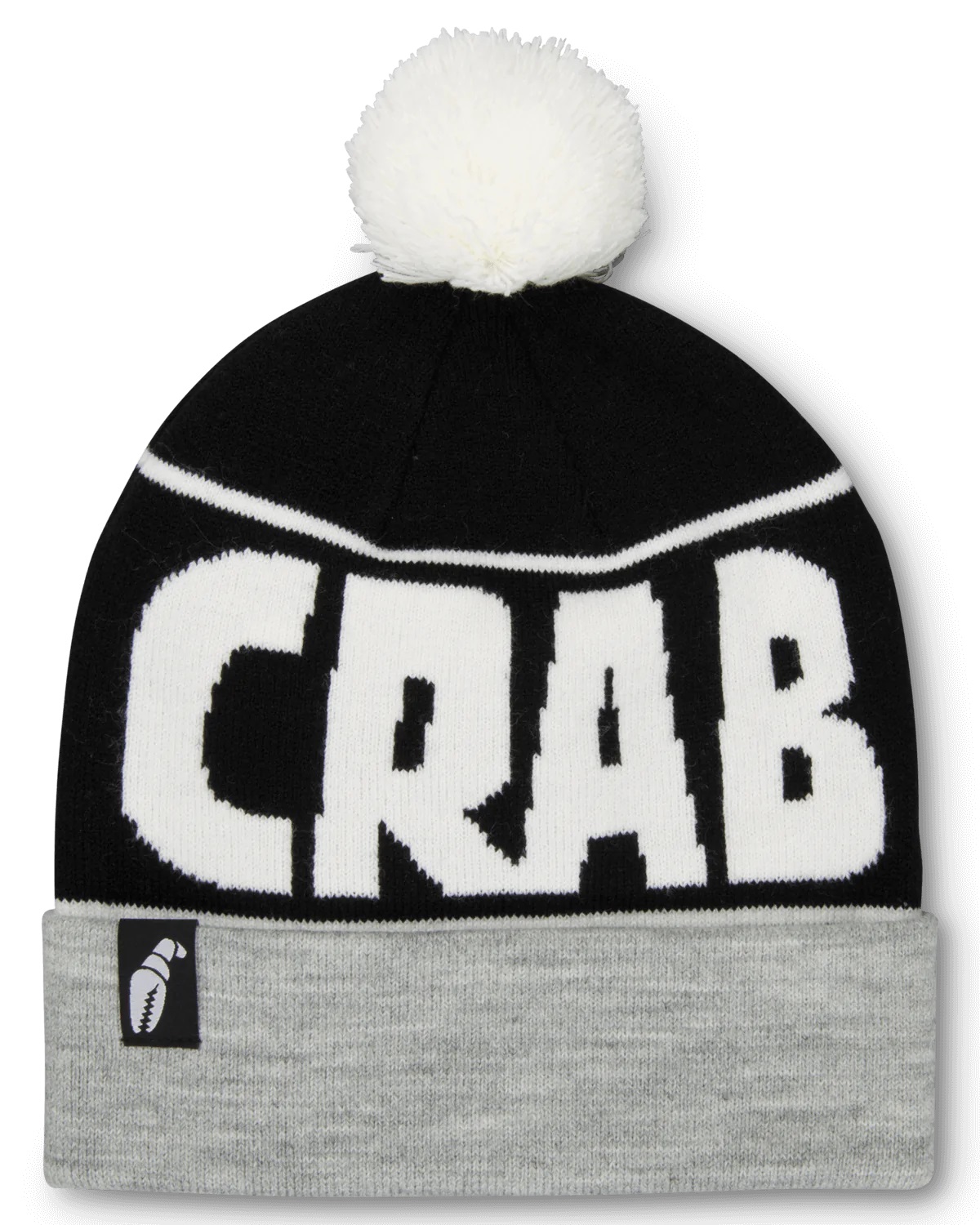 Шапка бини мужская CrabGrab Pom серый, черный , One Size