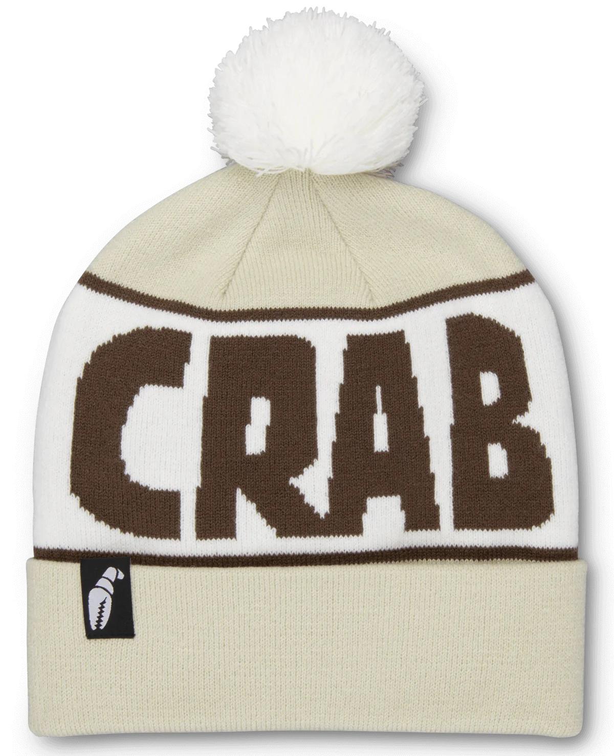 Шапка бини мужская CrabGrab Pom бежевый, коричневый , One Size