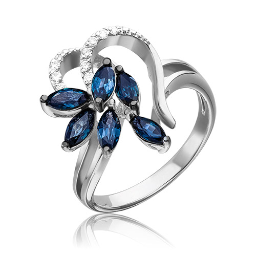 

Кольцо из золота р. 16 PLATINA jewelry 01-1342-00-105-1120-30, сапфир\бриллиант, 01-1342-00-105-1120-30