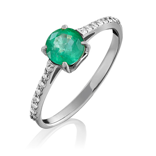 

Кольцо из золота с изумрудом/бриллиантом р. 18 PLATINA jewelry 01-1344-00-106-1120-30, 01-1344-00-106-1120-30
