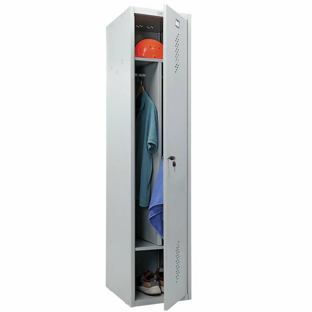 Шкаф для одежды ПРАКТИК LS 11-40D металл, 1830мм х 418мм серый [s23099515102]
