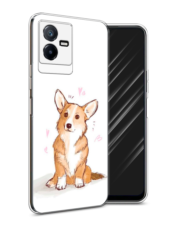 

Чехол Awog на Vivo Y73t "Корги любовь", Бежевый;белый, 268050-1