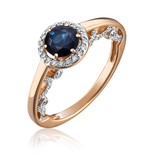 

Кольцо из золота с сапфиром/бриллиантом р. 17,5 PLATINA jewelry 01-1431-00-105-1110-30, 01-1431-00-105-1110-30