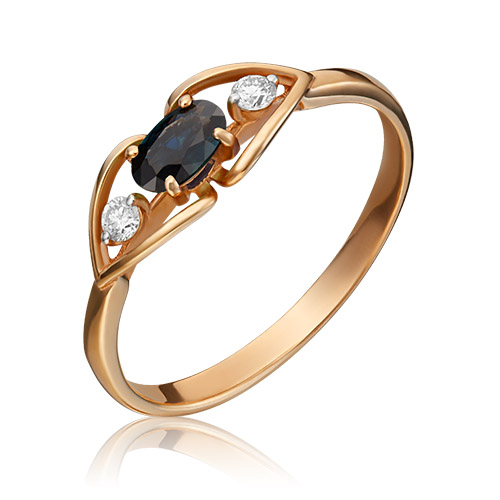 

Кольцо из золота р.  PLATINA jewelry 01-1445-00-105-1110-30, сапфир\бриллиант, 01-1445-00-105-1110-30