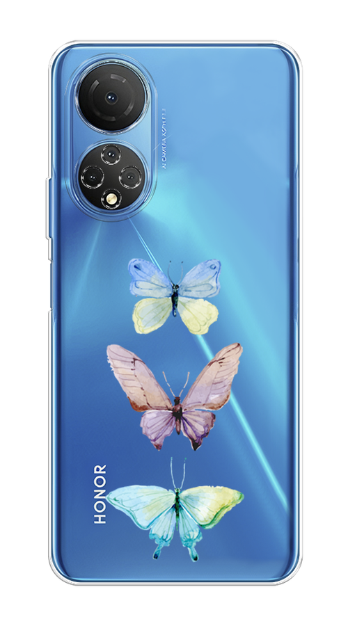 

Чехол на Honor X7 2022 "Акварельные бабочки", Бирюзовый;розовый, 6108850-1