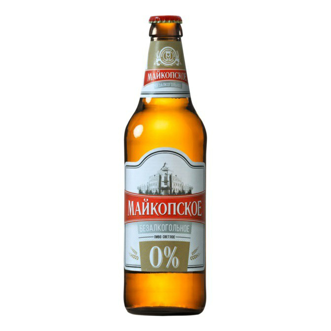 Безалкогольное пиво Майкопское светлое пастеризованное 0,5 л
