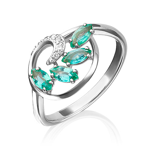 

Кольцо из золота р.  PLATINA jewelry 01-1450-00-106-1120-30, бриллиант\изумруд, 01-1450-00-106-1120-30