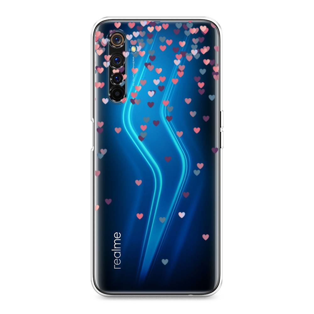 

Чехол на Realme 6 Pro "Посыпка сердечки", Розовый;фиолетовый, 252850-3