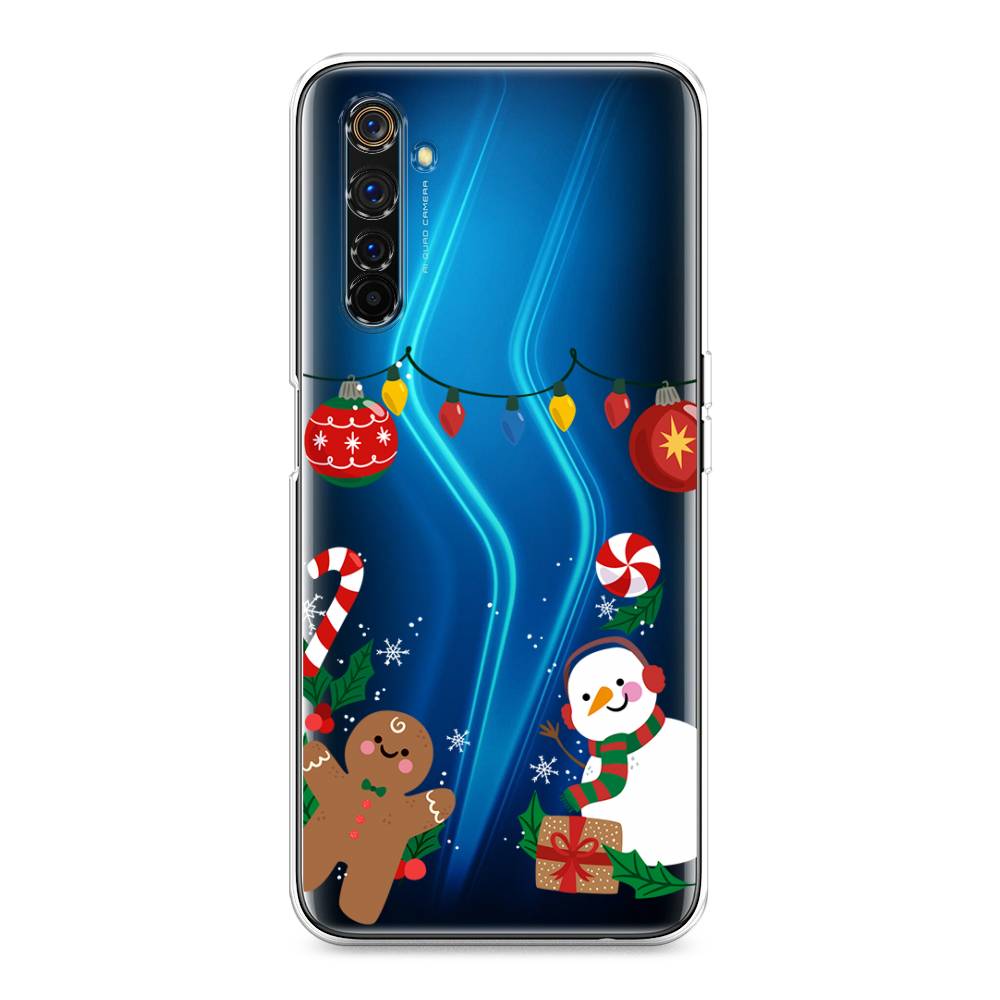 

Чехол на Realme 6 Pro "Новогоднее настроение", Коричневый;красный;зеленый, 252850-5