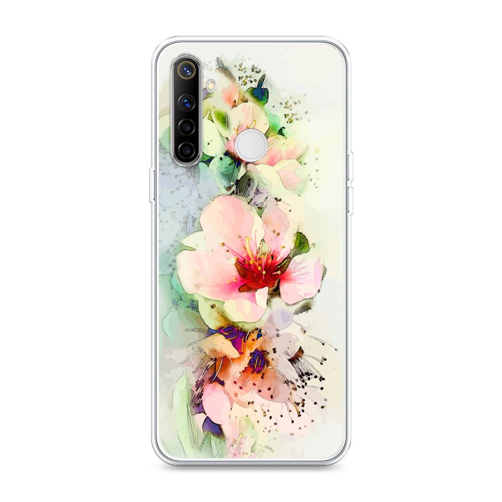 

Чехол на Realme 6i "Нежные цветы", Зеленый;розовый, 252950-2