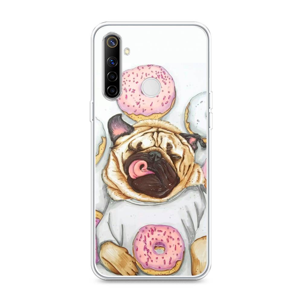

Чехол на Realme 6i "Счастливый мопс", Розовый;бежевый;коричневый, 252950-1