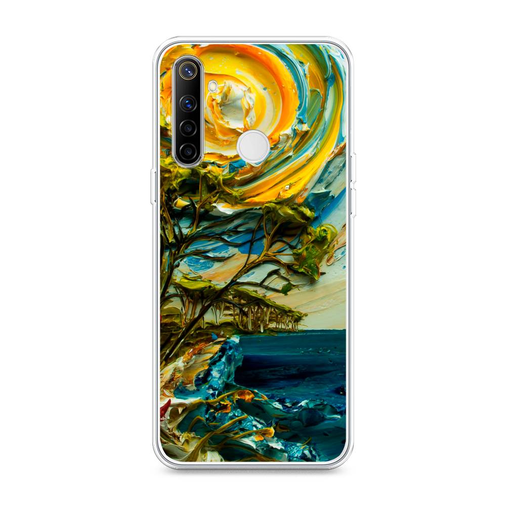

Чехол на Realme 6i "Солнце живопись", Желтый;синий, 252950-4