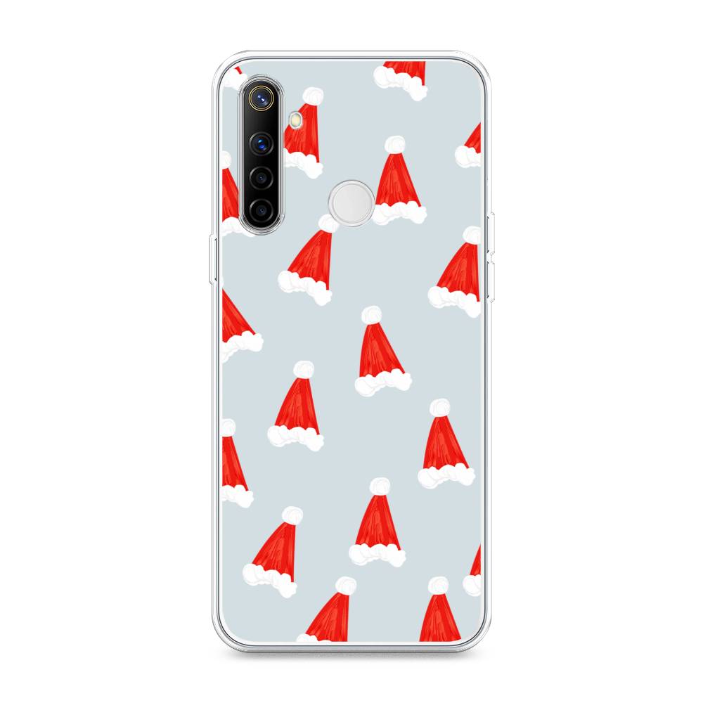 

Чехол на Realme 6i "Новогодние шапочки", Белый;красный;серый, 252950-5