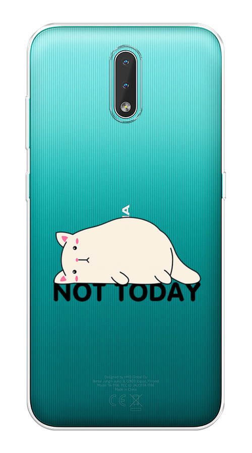

Чехол на Nokia 2.3 "Cat not today", Белый;розовый;черный, 123250-1