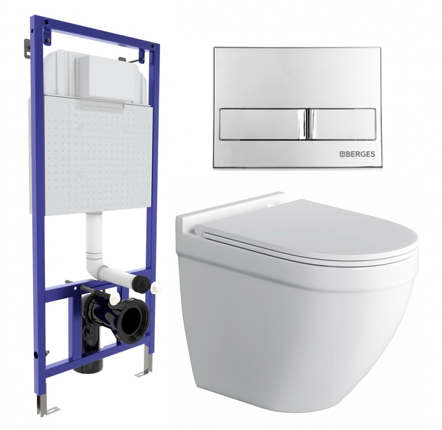 

Комплект: инсталляция Berges Wasserhaus + Унитаз Owl 1975 + кнопка хром, 524243