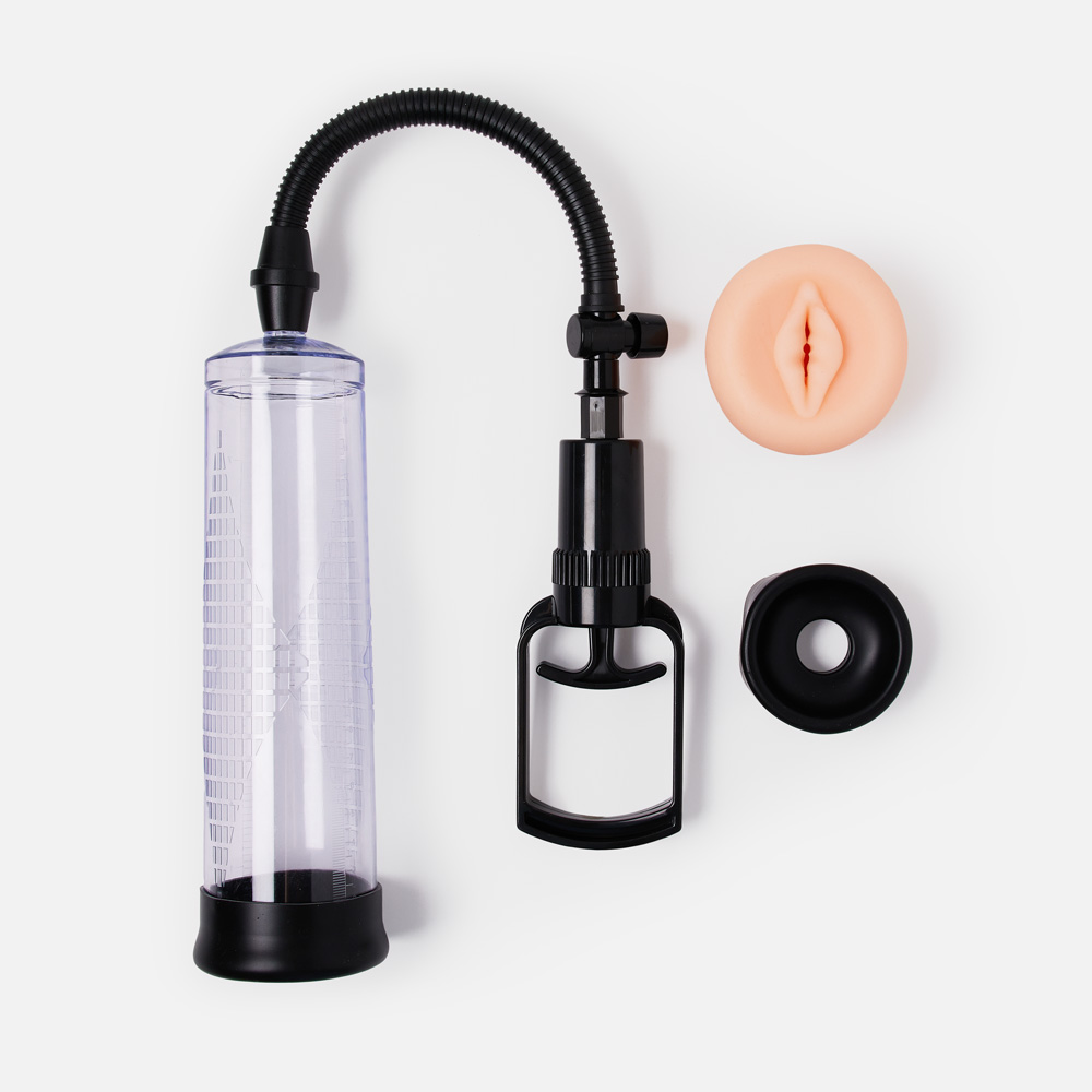 Вакуумная помпа для пениса с насадками Hot Planet Intern, бесцветная