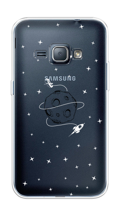 

Чехол на Samsung Galaxy J1 2016 "Полет вокруг луны", Белый;серый;черный, 22150-2