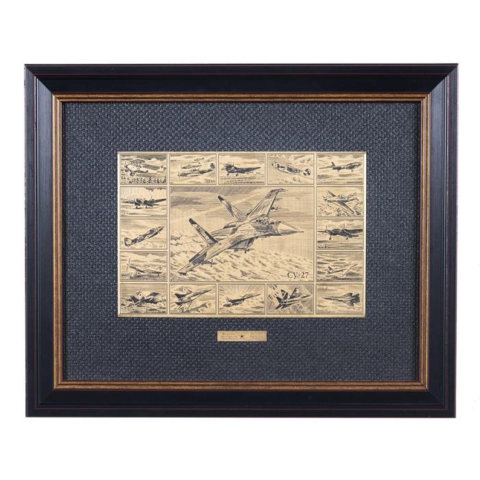 

Офорт черно-белый "Военная Авиация" коллаж Су-27. 30 x 40 см