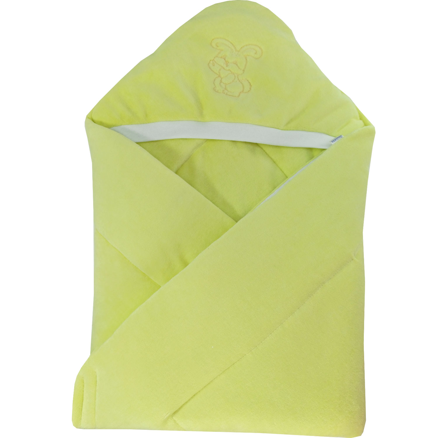 Конверт-одеяло Папитто велюр с вышивкой Желтый 2157