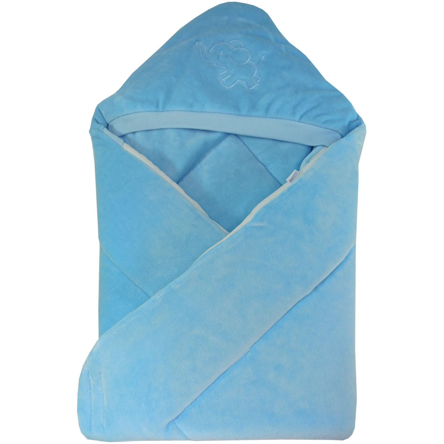 Конверт-одеяло Папитто велюр с вышивкой Голубой 2157 ангелочки конверт одеяло птица с вышивкой
