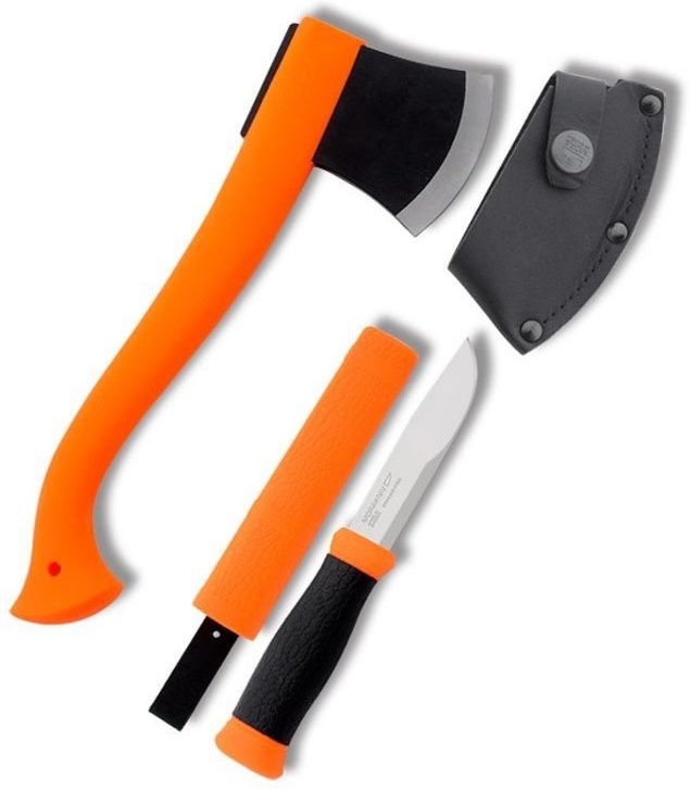 фото Набор morakniv outdoor kit orange нож mora 2000, топор