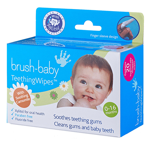 фото Детские зубные салфетки-напалечники brush-baby dentalwipes 20 шт.