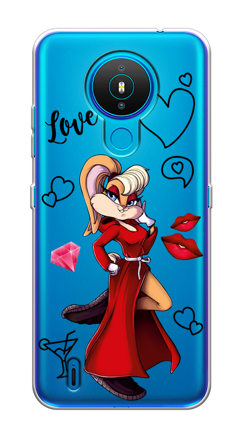 

Чехол на Nokia 1.4 "Rich Lola Bunny", Красный;бежевый;оранжевый, 124550-6