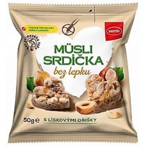 

Мини-снеки Semix мюсли мультизлаковые сердечки с фундуком без глютена 10*50 г, МИНИ-СНЕКИ МЮСЛИ МУЛЬТИЗЛАКОВЫЕ СЕРДЕЧКИ С ФУНДУКОМ SEMIX Б/ГЛ. 10Х50Г