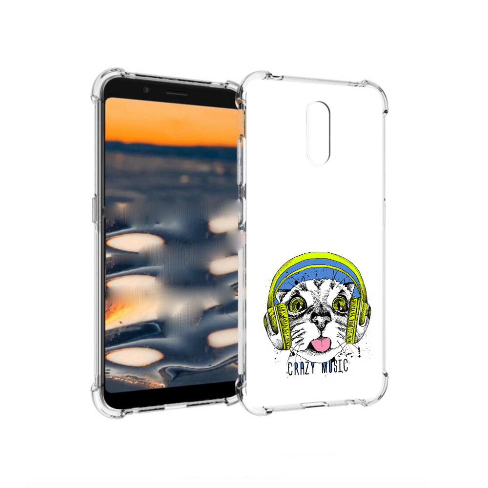 Чехол MyPads Tocco для Nokia C2 кошка в наушниках рисунок (PT227055.113.403)