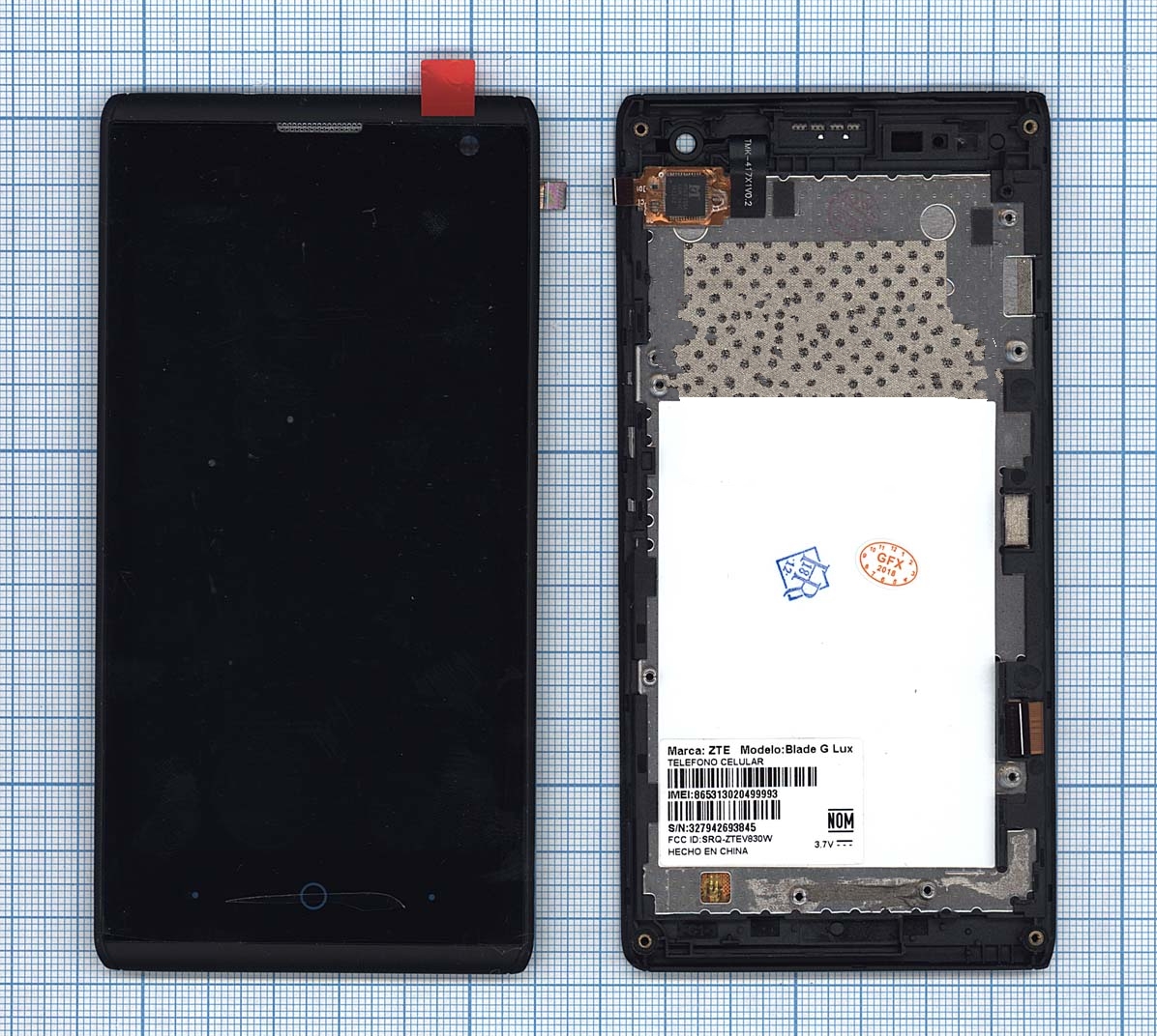 

Дисплей для ZTE V830 (Blade G Lux) черный