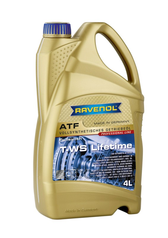 фото Масло акпп ravenol 4014835743397 /121110600401999/ 4l atf t-ws lifetime jws3324, volvo 3