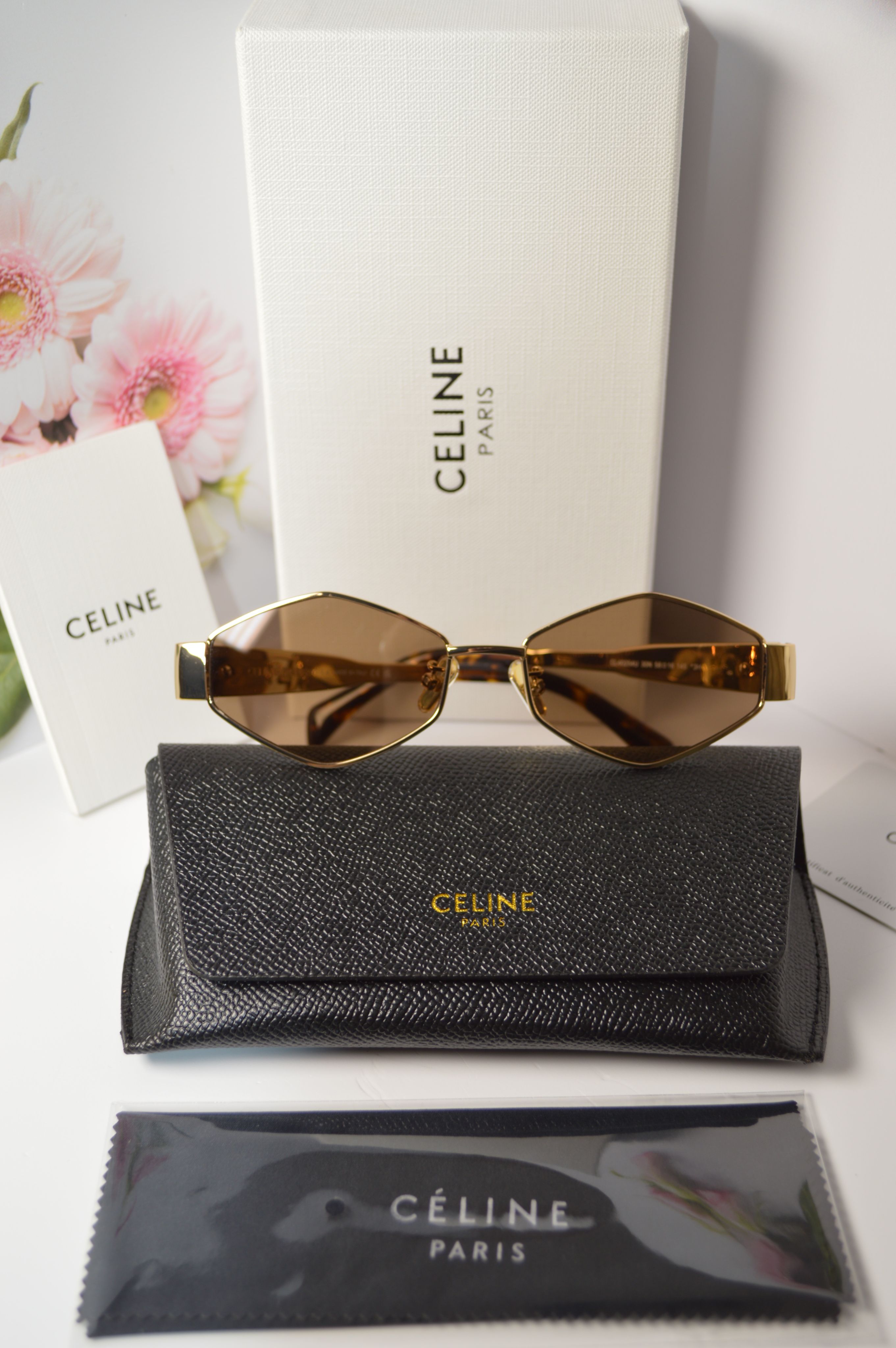 Солнцезащитные очки женские Celine OL-SZO-Celine-40254U-gold\brown коричневые