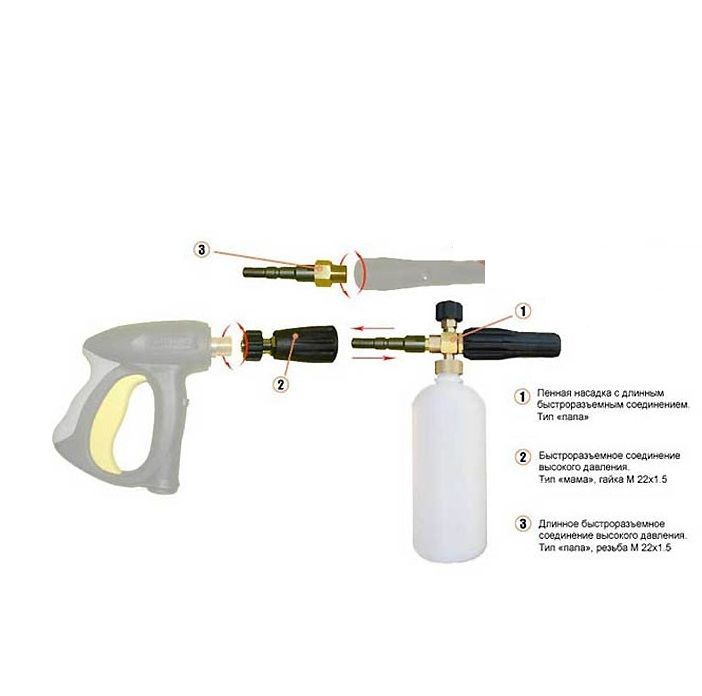 Пенокомплект TavZar на KARCHER HD до 2017 года, быстросъем HDSPenokomplekt