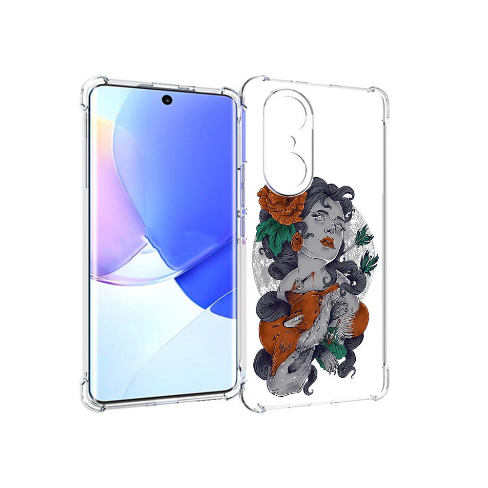 

Чехол MyPads Tocco для Honor 60 Pro темная девушка с лисой, Прозрачный, Tocco