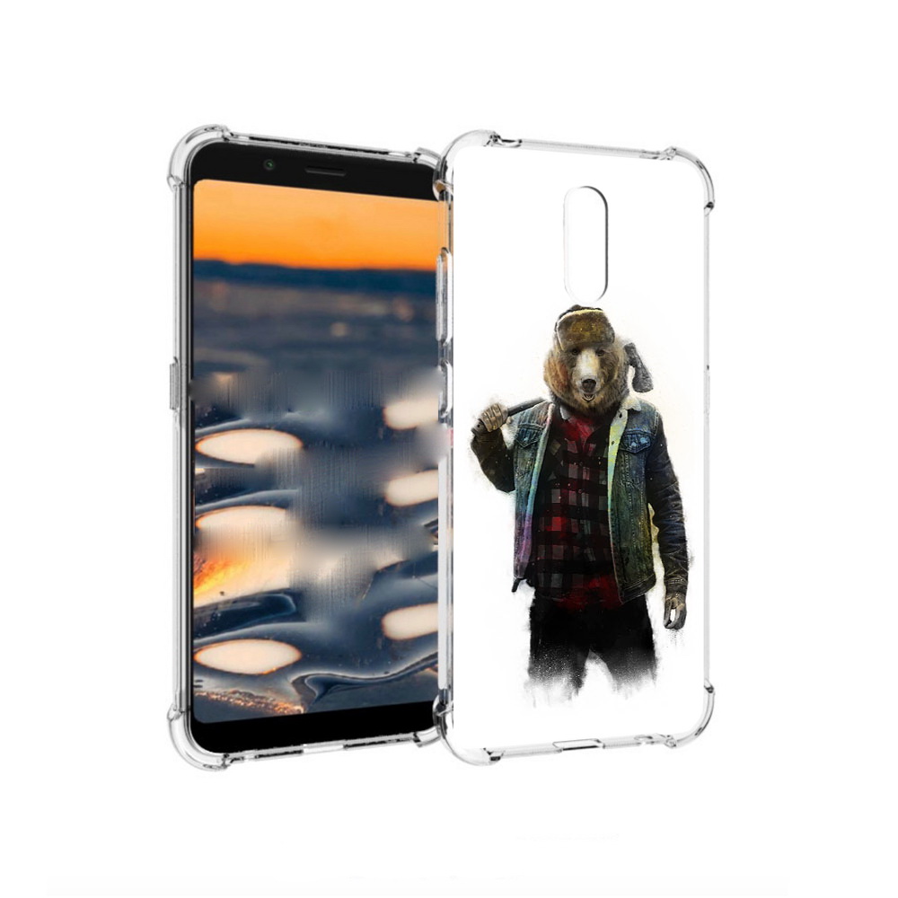 

Чехол MyPads Tocco для Nokia C2 медведь с топором (PT227055.113.469), Прозрачный, Tocco