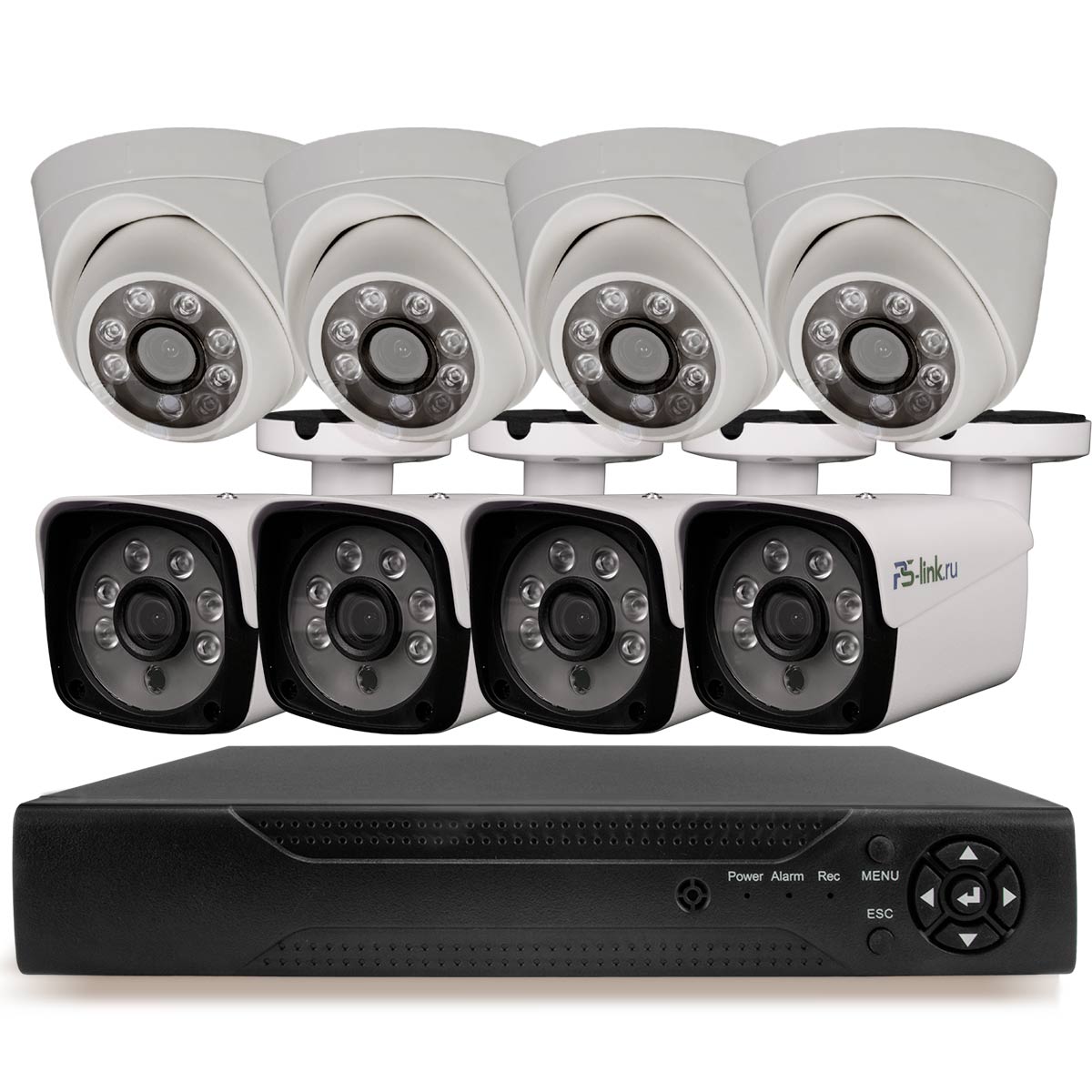 Комплект видеонаблюдения AHD Ps-Link KIT-B508HD 8 камер 5Мп внутренние и уличные комплект видеонаблюдения smart link sl 5m5n4m h на 4 уличные 5мп камеры жесткий диск