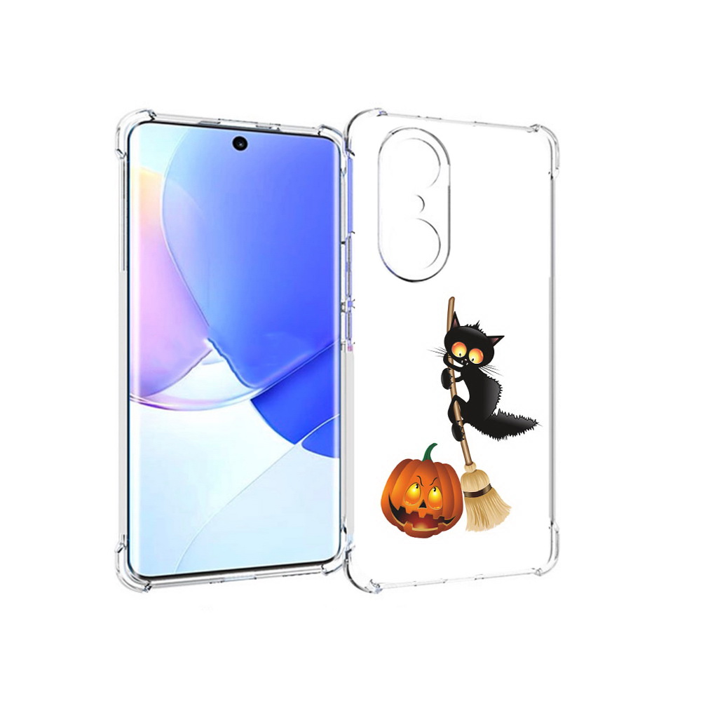 

Чехол MyPads Tocco для Honor 60 Pro хэлуинский котик, Прозрачный, Tocco