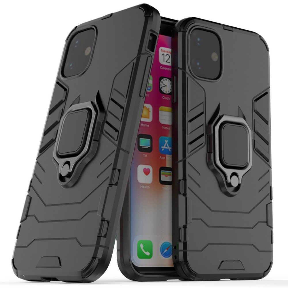 

Чехол противоударный для iPhone 11 6.1", Armor Ring Holder, черный, Apple iPhone 11