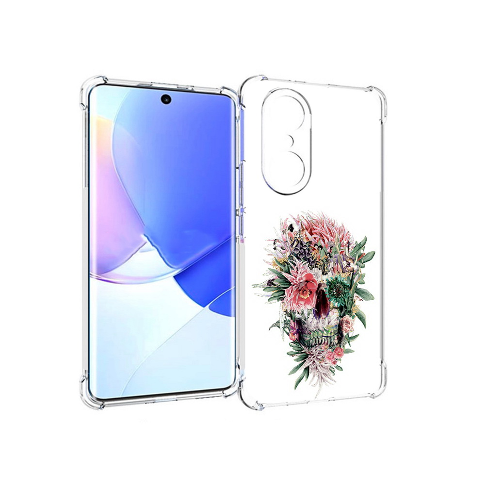 

Чехол MyPads Tocco для Honor 60 Pro череп из цветов, Прозрачный, Tocco