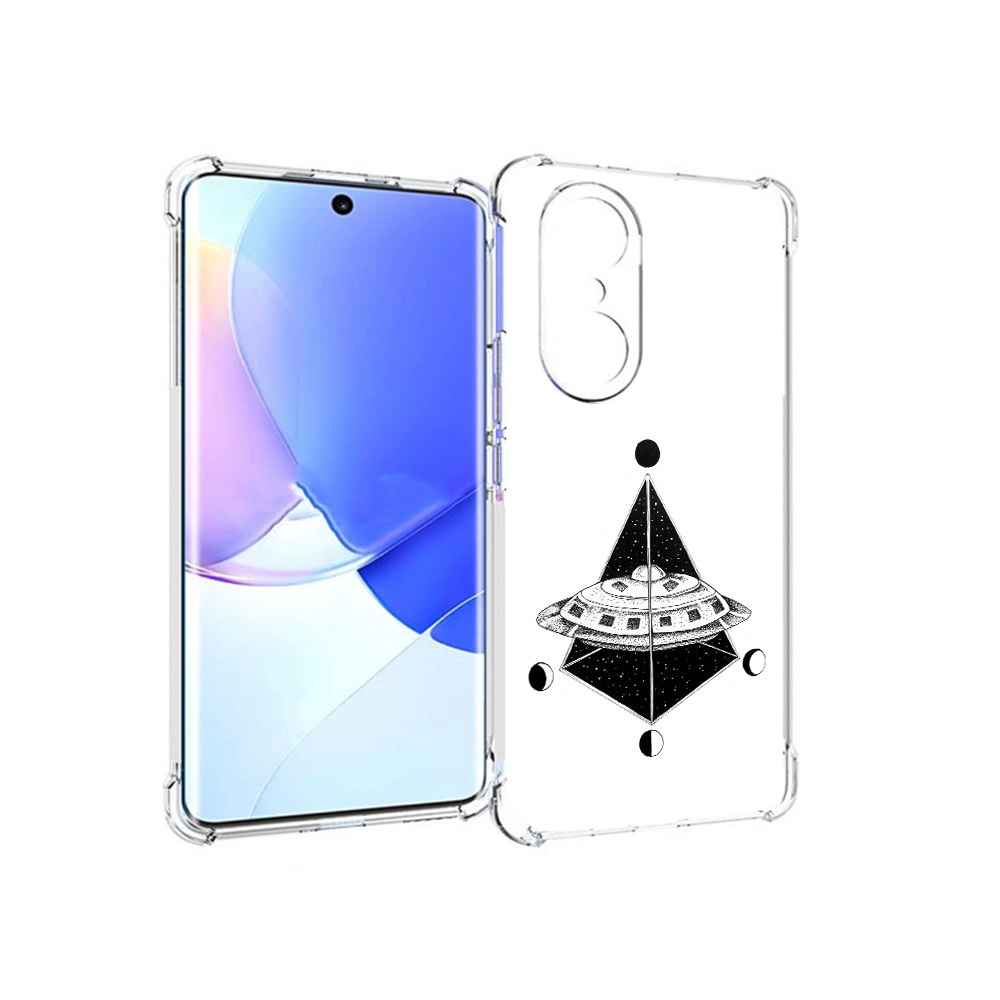 

Чехол MyPads Tocco для Honor 60 Pro черно белая летающая тарелка, Прозрачный, Tocco