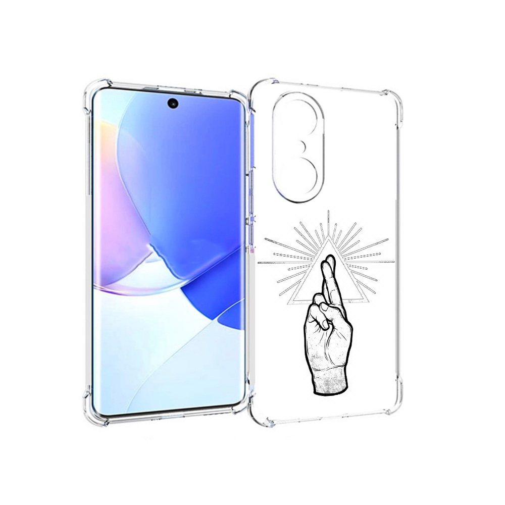 

Чехол MyPads Tocco для Honor 60 Pro черно белая рука, Прозрачный, Tocco