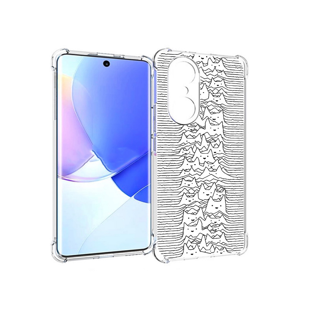 

Чехол MyPads Tocco для Honor 60 Pro черно белые коты 3D, Прозрачный, Tocco