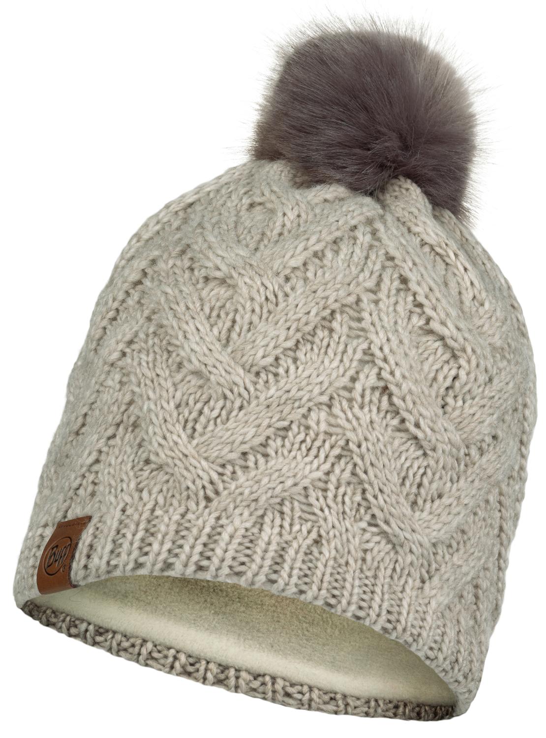 Шапка бини унисекс Buff Knitted & Fleece Band Hat Caryn серая, one size