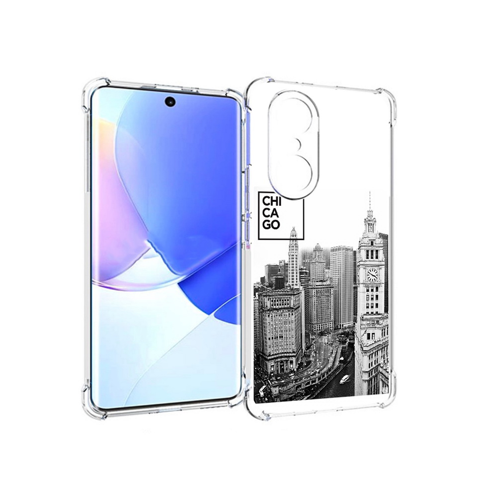 

Чехол MyPads Tocco для Honor 60 Pro черно белый чикаго, Прозрачный, Tocco