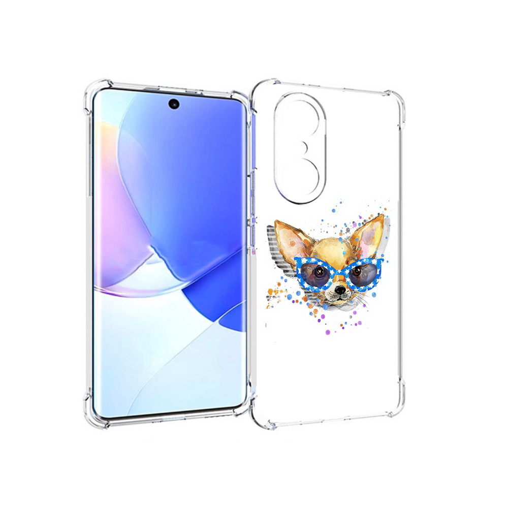 

Чехол MyPads Tocco для Honor 60 Pro чихуа-хуа в очках, Прозрачный, Tocco