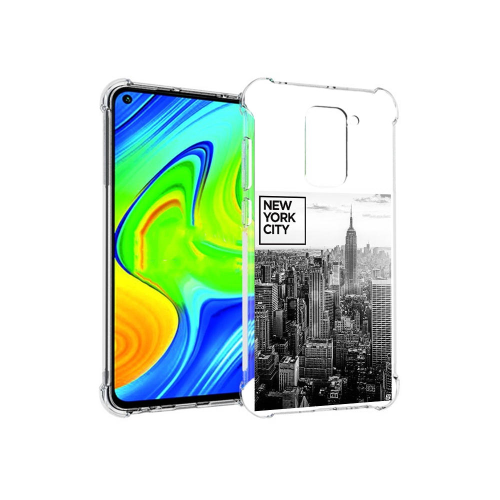 

Чехол MyPads Tocco для Xiaomi Redmi Note 9 черно белый ньюерк (PT150805.258.686), Прозрачный, Tocco