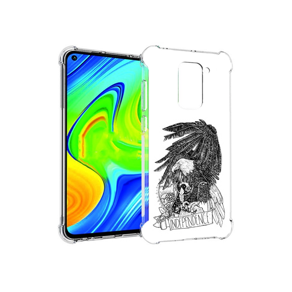 

Чехол MyPads Tocco для Xiaomi Redmi Note 9 черно белый сокол (PT150805.258.688), Прозрачный, Tocco