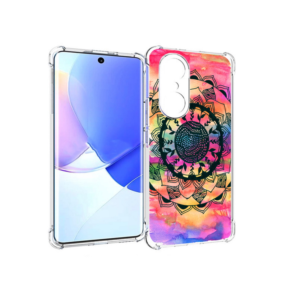 

Чехол MyPads Tocco для Honor 60 Pro яркая абстракция круглый цветок, Прозрачный, Tocco